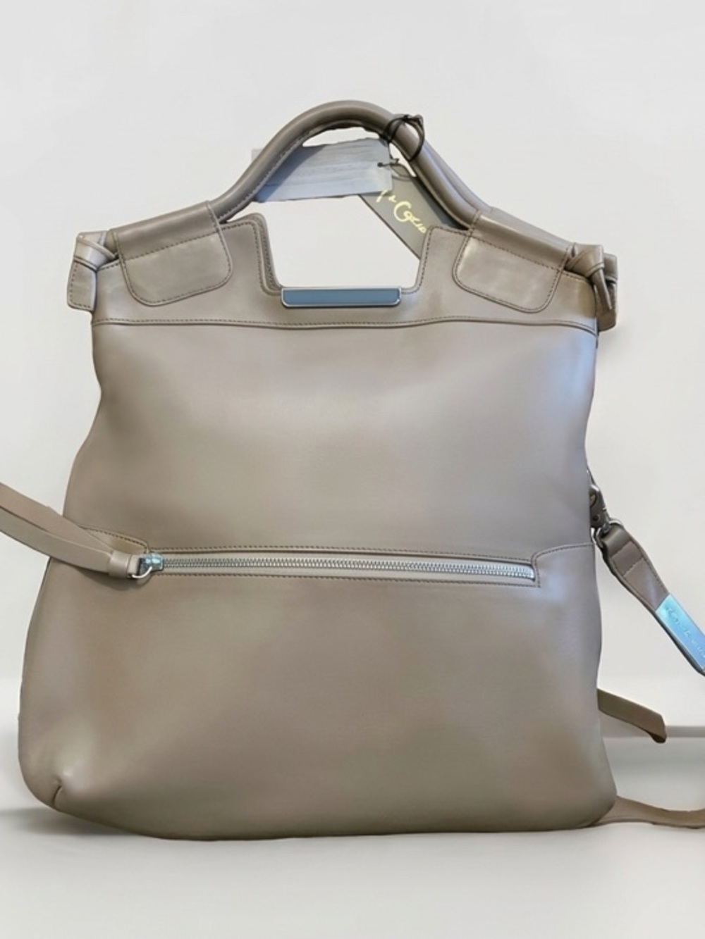 NWT Foley + Corinna Taupe Leather Tote Fall relaxed style satchel designer